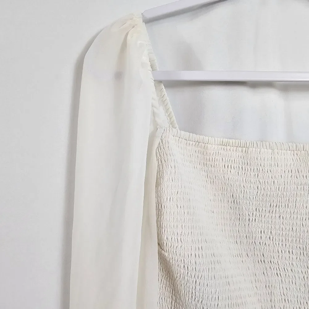 Aritzia Wilfred Tempest Blouse in White - Size M